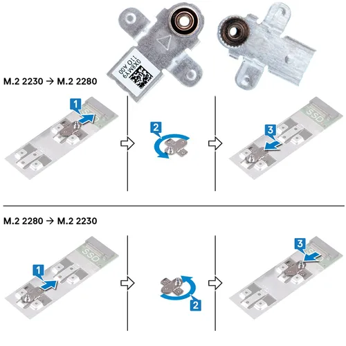 Vista 4 de Deal4GO M.2 2280 - Disipador térmico SSD 26X1Y 026X1Y con soporte X8MY9 0X8MY9 para Dell G15 5510 5511 5515 5520 5521 5525