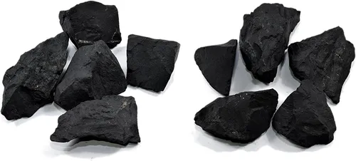 Vista 3 de HQRP Shungita negra careliana áspera, minerales crudos, piedra de agua, especímenes de cristal natural de Rusia, 10