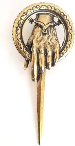 Vista 3 de Broche de la mano del rey reina de GoT - Pin de metal chapado en oro antiguo o plata