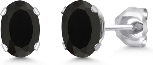 Vista 21 de Gem Stone King Oval Stud Earrings For Women Men 925 Sterling Silver Oval 6X4MM Gemstone Birthstone Fine Jewelry for Her Him Mom Dad Wife
