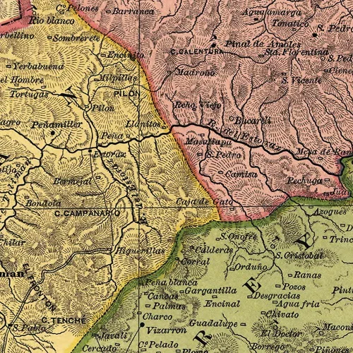 Vista 3 de Mapa de queraetaro from Atlas mexicano Circa 1884 – 32" alta X 24" de ancho (813 mm Alta X 610 mm de ancho)