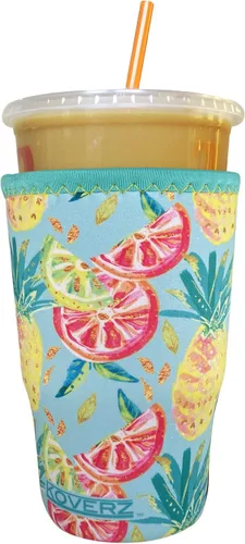 Vista 24 de Funda Koverz para café helado, funda aislante de neopreno para taza, se ajusta a una taza de café de 32 Oz., lavable y reutilizable, accesorios
