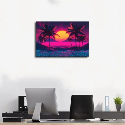 Vista 3 de ZMLIS Synthwave Subculture Wall Art – 80s Inspired Neon Retro Print – Aesthetic Alternative Poster for Modern Home Decor Poster for Room Aesthetics