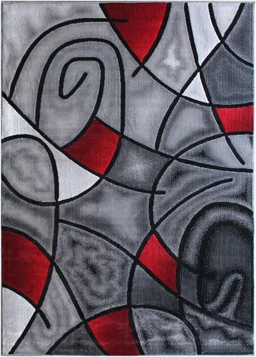 Vista 31 de Masada Rugs, Alfombra moderna y contemporánea, azul, gris y negro (2 pies x 3 pies)