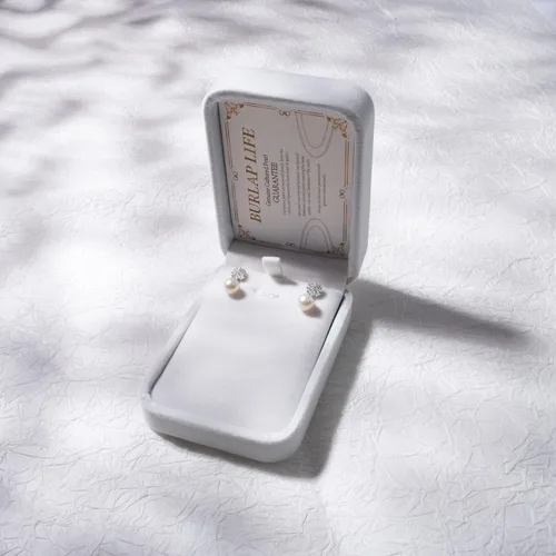 Vista 6 de Aretes colgantes de plata de ley 925 con perlas reales de agua dulce de calidad para mujer