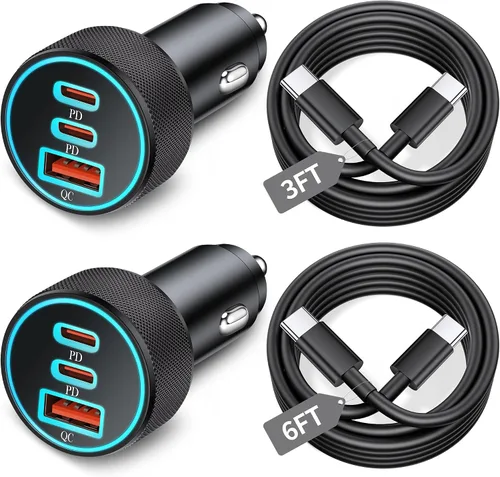 Vista 11 de Cargador de coche tipo C súper rápido de 67 W y 3 puertos USB C para Samsung Galaxy S25 S24 S23 S22 S21 Ultra, iPhone 17/Air/16/15 Pro Max, Android