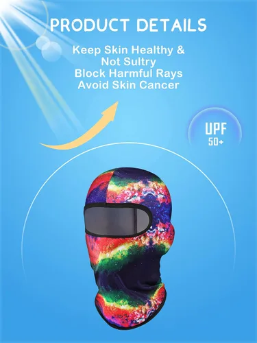 Vista 4 de 8 piezas de protección solar pasamontañas a prueba de viento protección UV cubierta facial completa para deportes al aire libre