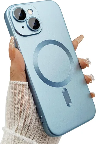 Vista 16 de ankofave Funda Magnética para iPhone 14 Plus para Mujeres, Funda Resistente Mate de Lujo Diseño Suave Metálico con Protector de Lente de Cámara
