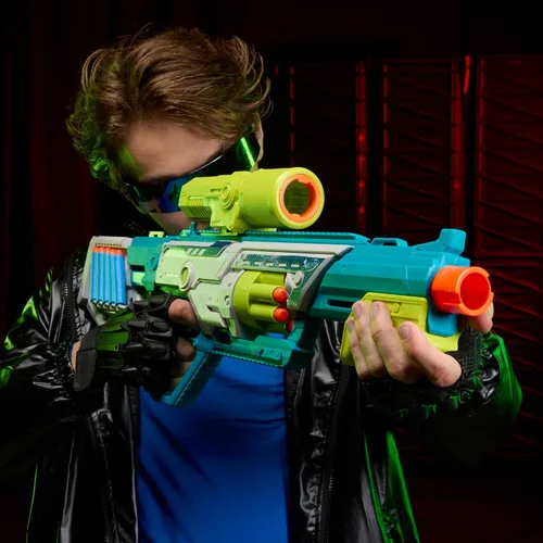 Vista 7 de Nerf Rebel Ops Deadeye Blaster, 24 dardos de espuma Nerf Elite, Shieldstock y accesorios de barril de alcance, juguetes de regalo para niños, a