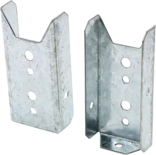 Vista 3 de Soporte de valla 8 paquetes, soportes galvanizados 2x4 para riel de madera, kit de reparación de soporte de valla