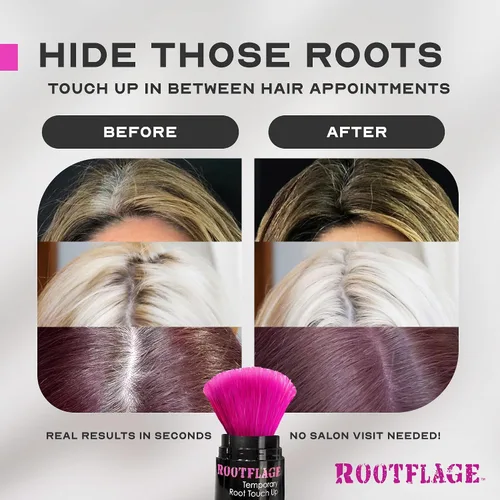 Vista 4 de Rootflage Tinte temporal para el cabello de color rosa, champú en polvo de color rosa, funciona en cabello oscuro (01 Pink Parade) 0.31 onzas
