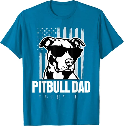 Vista 7 de Pitbull Dad - Camiseta para hombre con orgullo American Pit Bull Dog, Negro, S