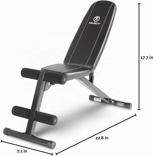 Vista 8 de Marcy Banco multiposición ajustable para gimnasio en casa, pesas y entrenamiento de fuerza Negro