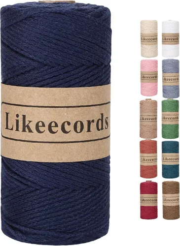 Vista 60 de Likeecords 100% Hilo de Ganchillo de Algodón Cordón de Bolsa de 2mm 170m Cordón de Macramé de 2mm Hilo de Crochet Cuerda de Macramé Regalo para Verde