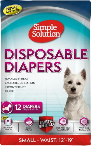 Vista 18 de Simple Solution Pañales desechables para perras, pañal a prueba de fugas para perros, entrenamiento para ir al baño, entrenamiento XS