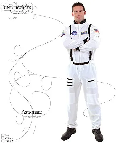 Vista 3 de Underwraps Disfraz de astronauta para hombre, Multicolor