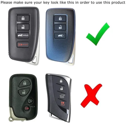 Vista 2 de iJDMTOY - Funda de plástico duro para llavero Lexus ES/is/GS/RC/NX/RX/LX Negro