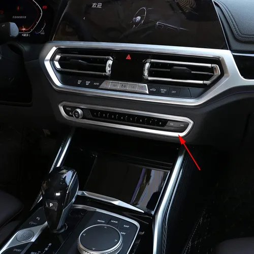 Vista 3 de ABS cromo consola central marco de volumen para BMW 3 Series G20 G28 2019 2020