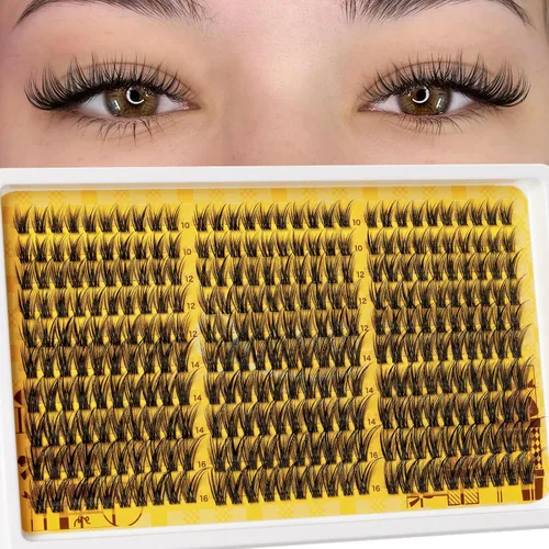 Vista 24 de Kit de racimos de pestañas QUEWEL, 320 piezas, extensiones de pestañas en racimo de 30D, racimos de pestañas de 9-16mm, kit de pestañas dispersas