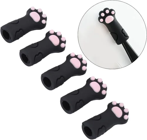 Vista 5 de 5 protectores de tijeras de cutícula, con forma de gato, silicona para recortar cutículas, funda protectora para uñas de los pies, pinzas