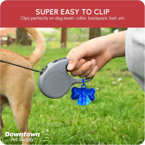 Vista 4 de Downtown Pet Supply Bolsas para excrementos con estampado de huellas de arcoíris (520 CT y 2 dispensadores), a prueba de fugas, sin perfume, se