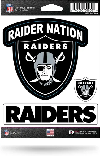 Vista 4 de Rico Industries NFL Football Triple Spirit Stickers Hoja de calcomanías triples