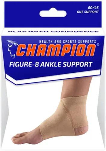 Vista 4 de Champion Figure-8 - Tobillera, soporte de compresión elástico ligero, recuperación de articulaciones musculares, negro, talla XS
