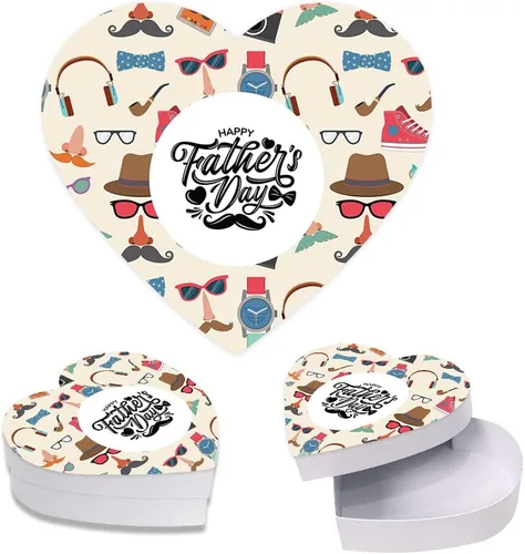 Vista 25 de Andaz Press Caja de regalo de cumpleaños en forma de corazón para papá con tapa, caja de corazón para el mejor chef para dulces, dulces, chocolates