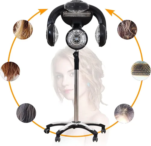 Vista 5 de Procesador de color de cabello de salón, control independiente de 5 bombillas, secador de pelo de salón 0-176°F ajuste de temperatura, ajuste