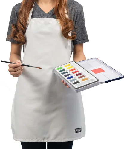 Vista 4 de Delantales blancos para niños, delantal de chef y arte para niños, ideal para cocinar, hornear, pintar o decorar fiestas, para hornear para niños
