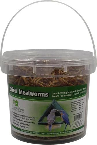 Vista 9 de Songbird Essentials Gusanos de harina secos para aves silvestres, gusanos de harina 100% naturales para pollos, pájaros azules, reptiles y patos