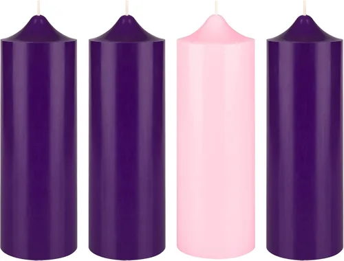 Vista 16 de Mega Candles Juego de 4 piezas de velas de Adviento de Navidad sin perfume, vertidas a mano de cera premium con parte superior en forma de campana