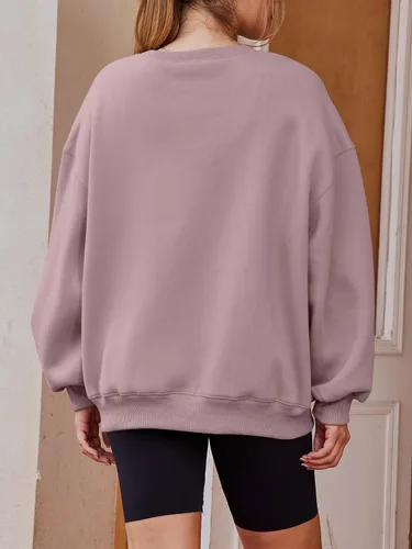 Vista 5 de EFAN Sudaderas de manga larga para mujer, cuello redondo, sudadera casual para otoño 2023