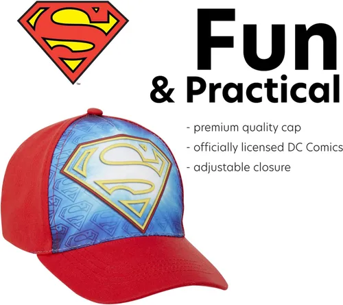 Vista 3 de DC Comics Boys' Super Hero Baseball Cap - 3D Superman, Batman, Justice League Hat (2T-7)