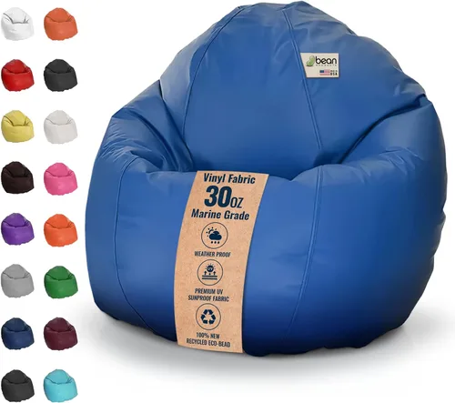 Vista 33 de Bean Products Funda de vinilo para puf de barco marino, estilo retro, resistente a la intemperie, para adultos, funda lavable sin relleno, cómoda