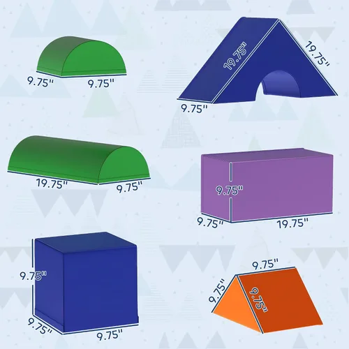 Vista 7 de Soozier Bloques de escalada de espuma para niños pequeños, juego de 11 piezas, surtido Juego de actividades para escalar y gatear, bloques