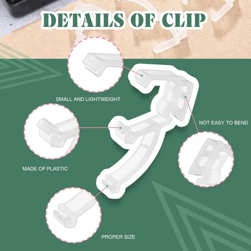 Vista 3 de Blulu 12 clips de cenefa transparentes de 2 pulgadas para ventana oculta, mini clips para persianas horizontales de madera o madera sintética