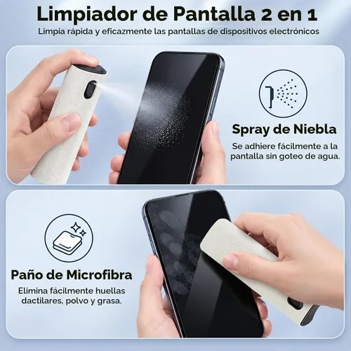 Vista 2 de walrfid Espray limpiador de pantalla para auto, kit de limpieza de niebla de pantalla táctil electrónica para TV, laptop, iPad, iPhone, teléfono