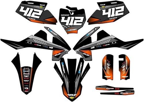 Vista 5 de 2016-2018 SX 65 SURGE Black Senge Graphics Base Kit compatible con KTM