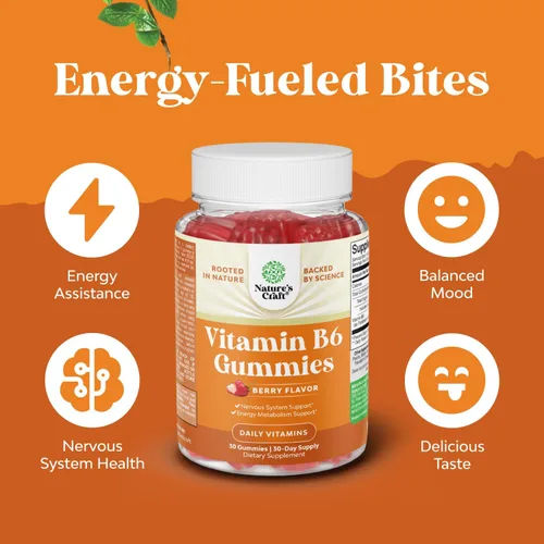 Vista 4 de Gomitas de vitamina B6 de 50 mg para náuseas de embarazo, bayas - 30