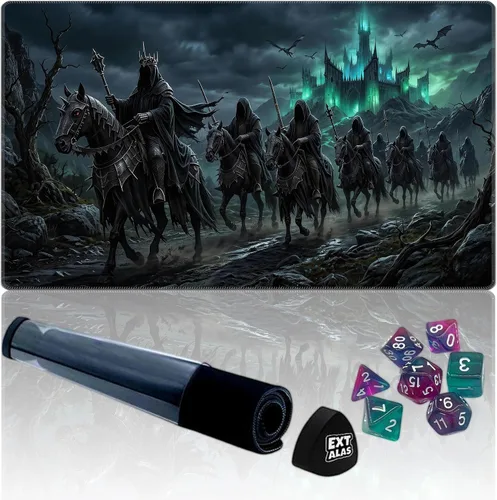 Vista 10 de Tapete MTG TCG -Incluye tubo de almacenamiento y 7 dados-¡Experimenta calidad de primer nivel y alfombrilla impermeable y antideslizante con bloqueo