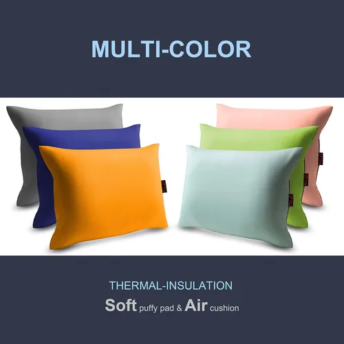 Vista 4 de X-Foam - Almohada inflable para acampar con funda de espuma extraíble, cómoda, lavable, ultraligera, portátil, con soporte lumbar para el cuello