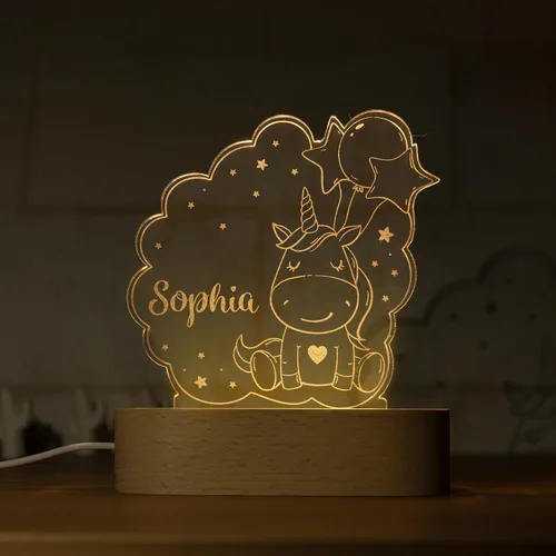 Vista 3 de Luz nocturna personalizada para habitación de niños, decoración de habitación de bebé, con nombre personalizado, lámpara de noche, regalos
