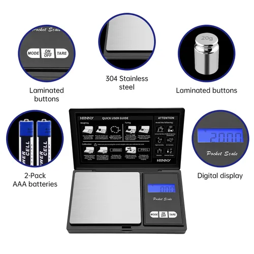 Vista 6 de Báscula digital de bolsillo de 7.05 oz/0.00 oz, báscula pequeña de alta precisión para joyería, mini, hierba, moneda, oro, comida de viaje portátil
