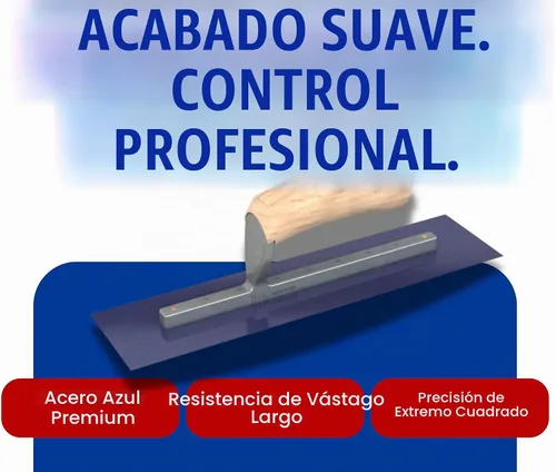 Vista 3 de Bon 66-175 - Paleta de acero con acabado urbano, cuadrada, acero azul, 12 x 3 pulgadas, madera Manija de madera