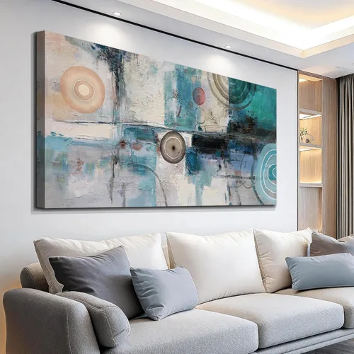 Vista 13 de Acocifi Nueva York Puente de Brooklyn Arte de Pared para Sala de Estar Paisaje Urbano Abstracto Imagen de Horizonte Pintura en Lienzo Grande Obra
