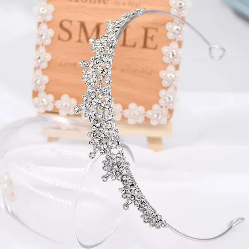 Vista 6 de Diadema con cristales de estrás para mujer, ideal para cumpleaños, bodas, bailes, princesas