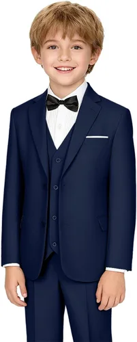 Vista 2 de Lycody Traje de esmoquin de 5 piezas para niños y adolescentes, ropa formal