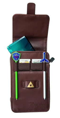 Vista 3 de PowerA The Legend of Zelda Adventurer's Pouch - Nintendo 3DS Wii GameCube - Brown