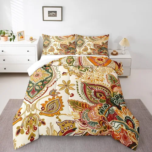 Vista 47 de Erosebridal Juego de ropa de cama damascada gótica para adultos, juego de edredón victoriano antiguo, edredón floral vintage gótico con diseño
